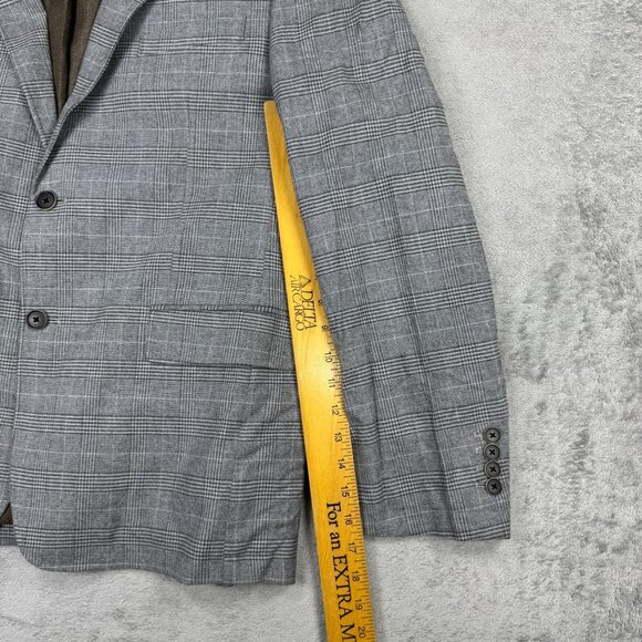 Jos A Bank Reserve Mens Plaid Sport Coat Tailored Fit Suit Blazer Gray Stretch - Picture 12 of 12